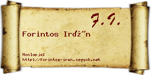 Forintos Irén névjegykártya