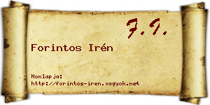 Forintos Irén névjegykártya