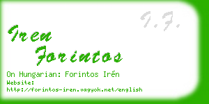 iren forintos business card